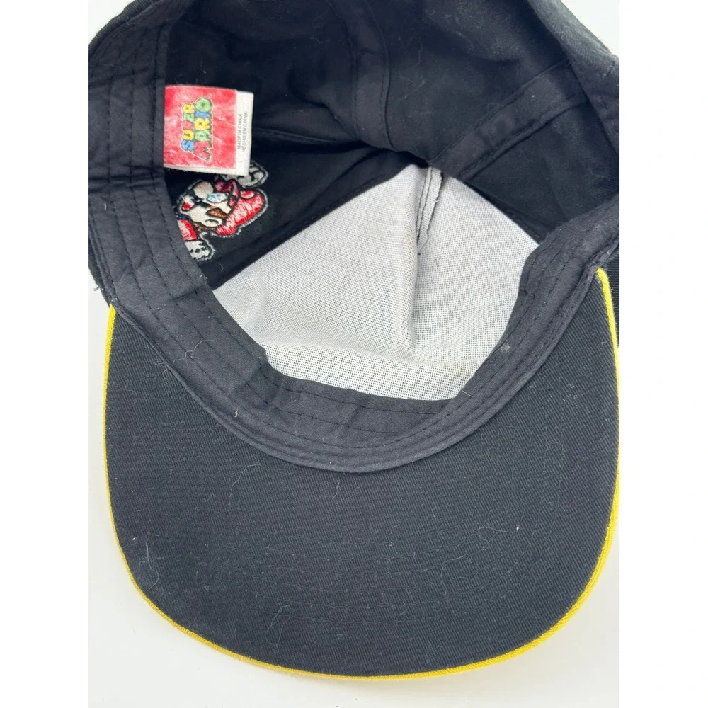 Nintendo Super Mario Hat Cap Boys Black Yellow‎ Embroidered Snapback Hat